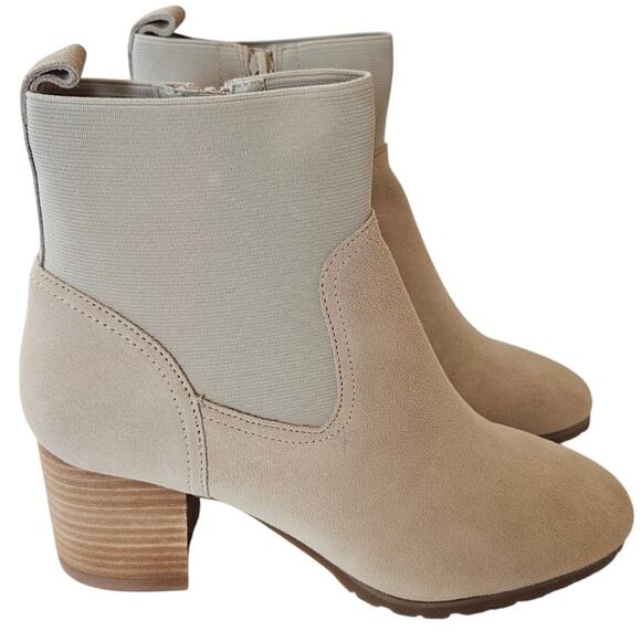 Violet & Red Loaded Knit Cuff Bootie Tan Women's 9 Neutral Casual Fall Western - Picture 1 of 9